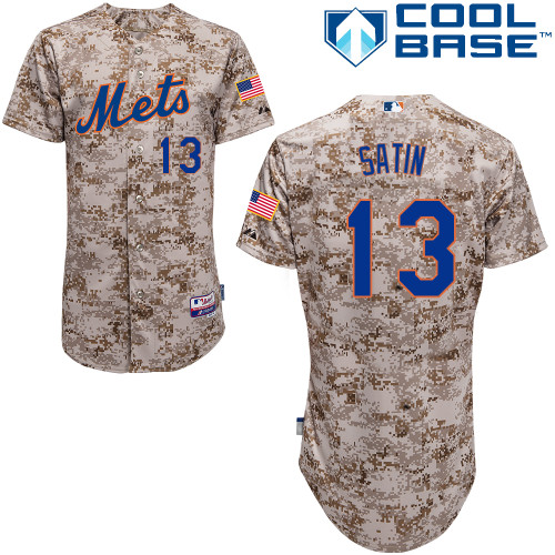 Josh Satin #13 Youth Baseball Jersey-New York Mets Authentic Alternate Camo Cool Base MLB Jersey
